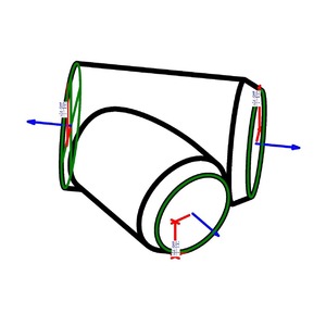 M_圓形 Y 接頭帶轉接頭 - 側向 - 錐形